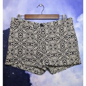 Trixie + Lulu Black White Brocade Mini Shorts Size 9/10 Baroque Indie Y2K